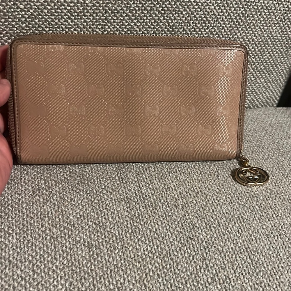 Gucci Tan Wallet with Gold Charm